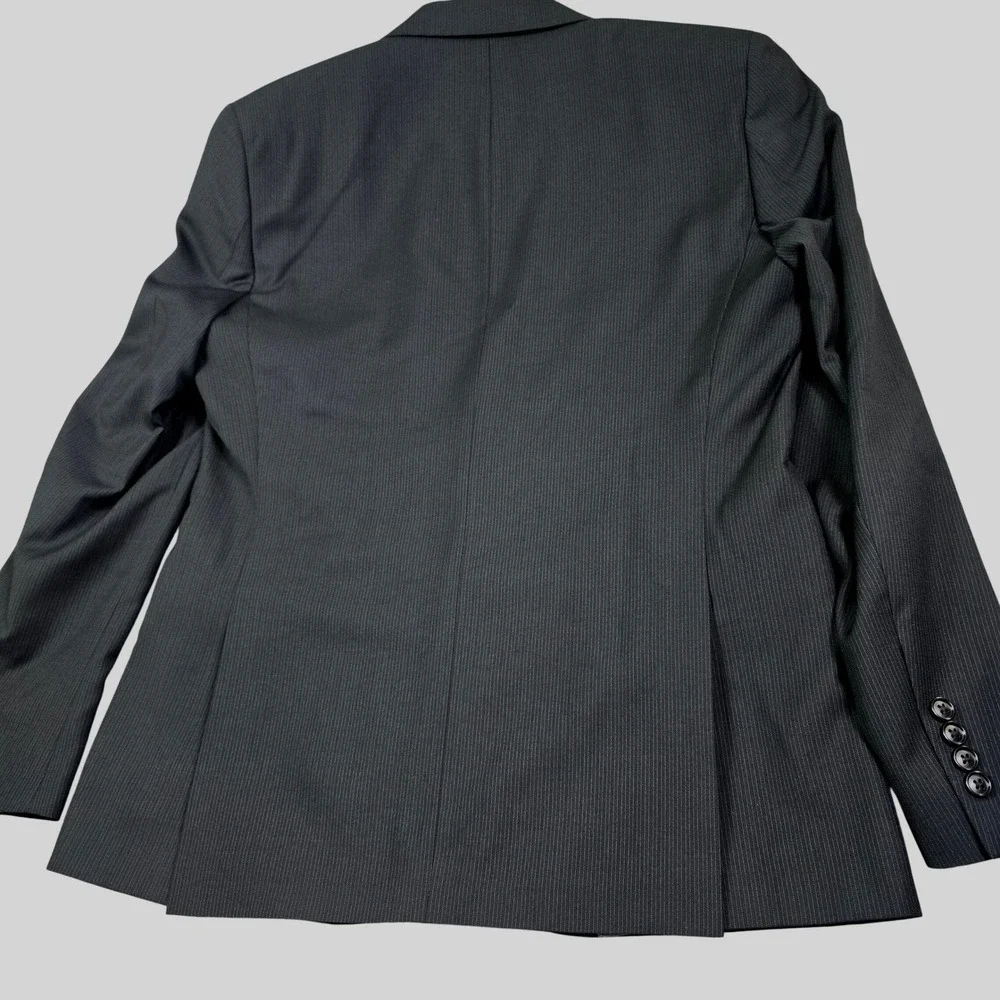 Van Heusen Studio Blazer Mens 40R Black Micro Stripe Two Button Suit Jacket Coat